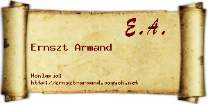 Ernszt Armand névjegykártya